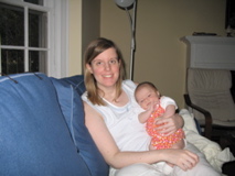 Kelly and Julia enjoy a quiet moment together on the couch.
