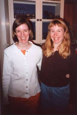 Kelly and Judith pose for a picture taken duing ***Dr. Chang turns 30*** surprise party at Tina's house.
