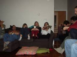 the gang listening to a story