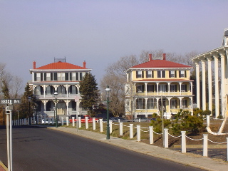 Two very striking and colorful houses in town on Beach Ave.
